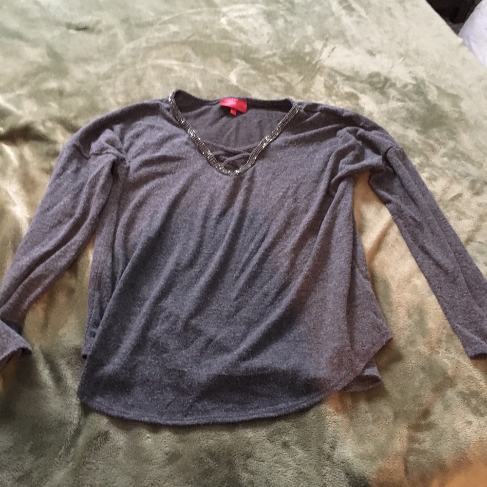 Fun festive gray J-lo sweater